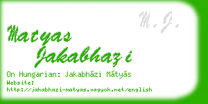 matyas jakabhazi business card