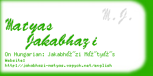 matyas jakabhazi business card